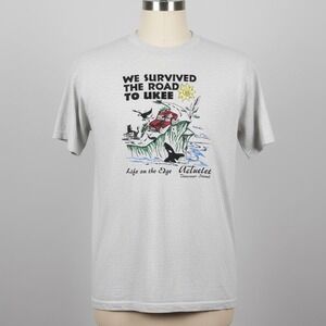 VTG Shirt XXL Gray Road to Ukee Vancouver Island Single Stitch Novelty 90s Funny